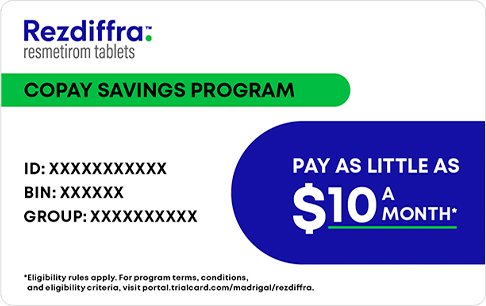 Screenshot of Copay Savings Card