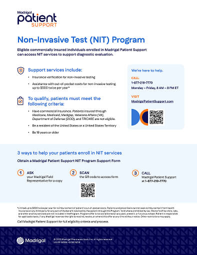 Screenshot of Noninvasive Testing Program Guide